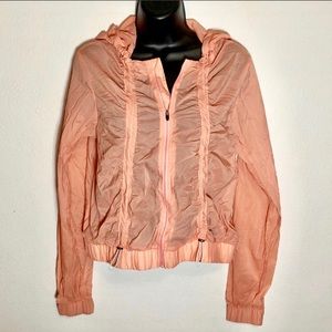 Fabletics peach nylon jogging jacket size small